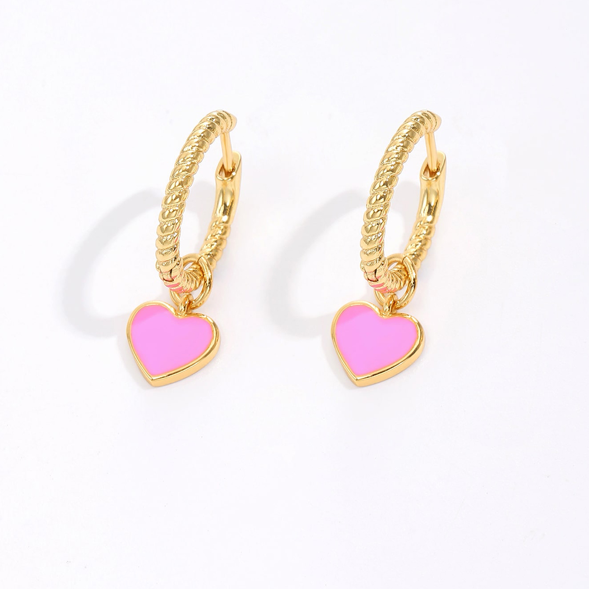 Unisex Sweet Heart Copper Earrings Plating Stainless Steel Earrings