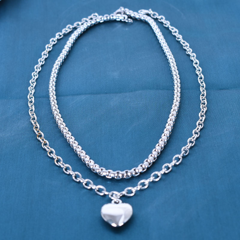 Fashion Heart Shape Alloy Plating No Inlaid Necklace