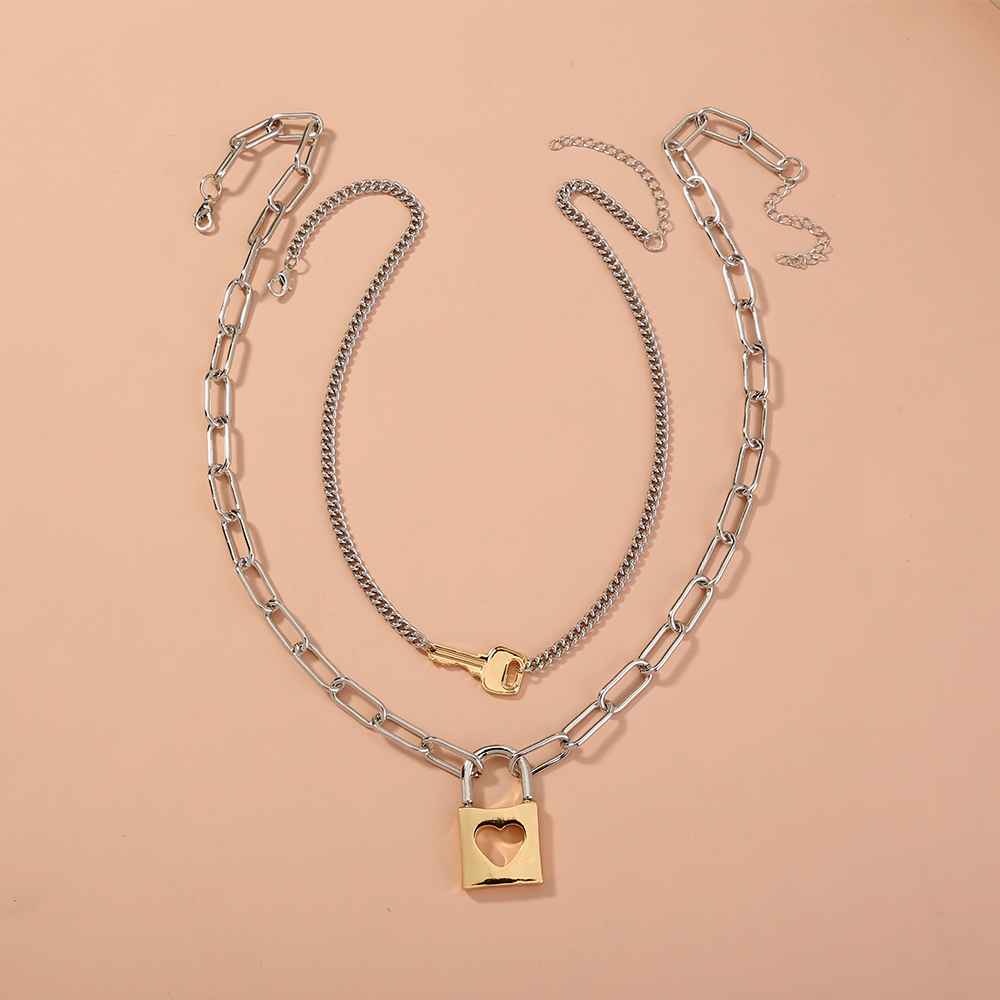 Modern Style Key Lock Alloy Plating No Inlaid Necklace