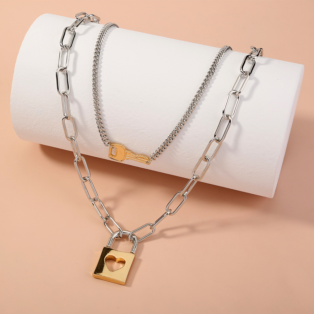 Modern Style Key Lock Alloy Plating No Inlaid Necklace