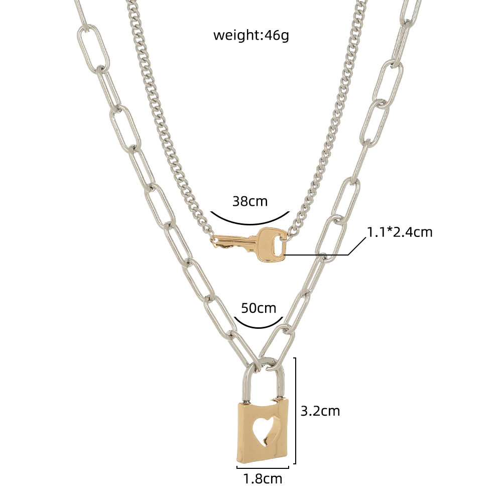 Modern Style Key Lock Alloy Plating No Inlaid Necklace