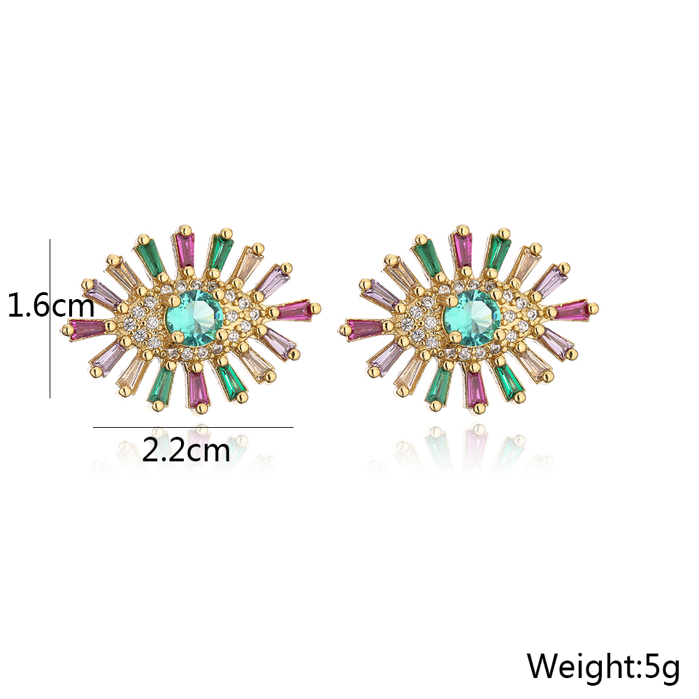 Fashion Eye Copper Inlaid zircon Earrings