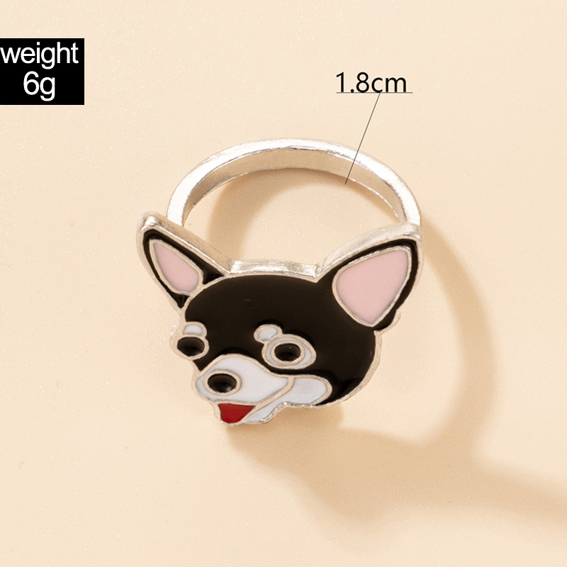 Cartoon Style Cute Fashion Animal Dog Fox Alloy Rings