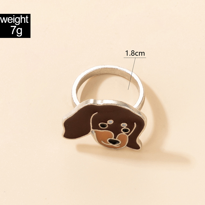 Cartoon Style Cute Fashion Animal Dog Fox Alloy Rings