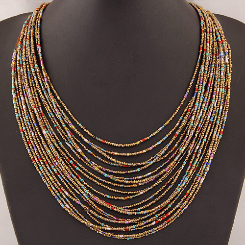 Womenu0027S Bohemian Geometric Beaded Necklace Splicing Necklaces