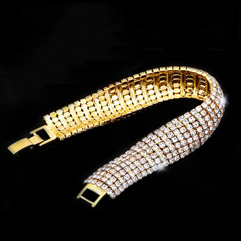 Fashion Round Alloy Rhinestone Diamond Artificial Rhinestones Bangle