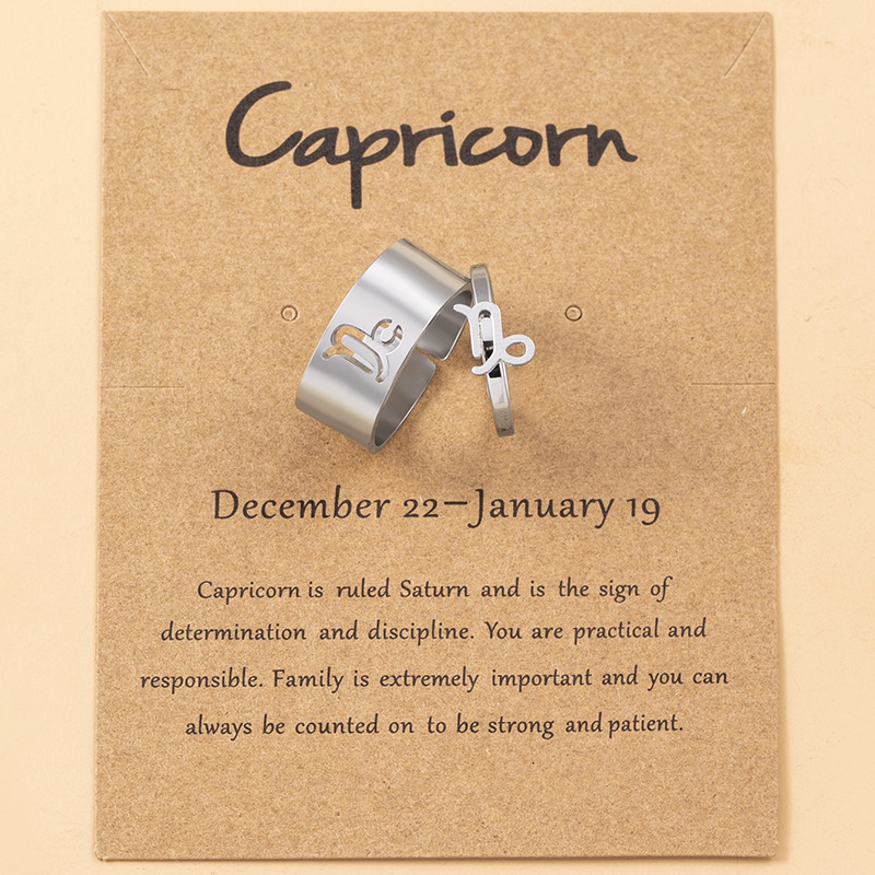 Simple Style Stainless Steel Constellation Ring Daily Electroplating Unset As Shown in the Picture