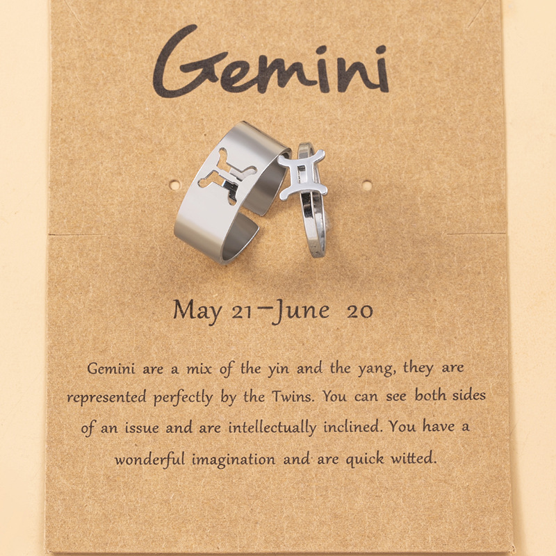 Simple Style Stainless Steel Constellation Ring Daily Electroplating Unset As Shown in the Picture