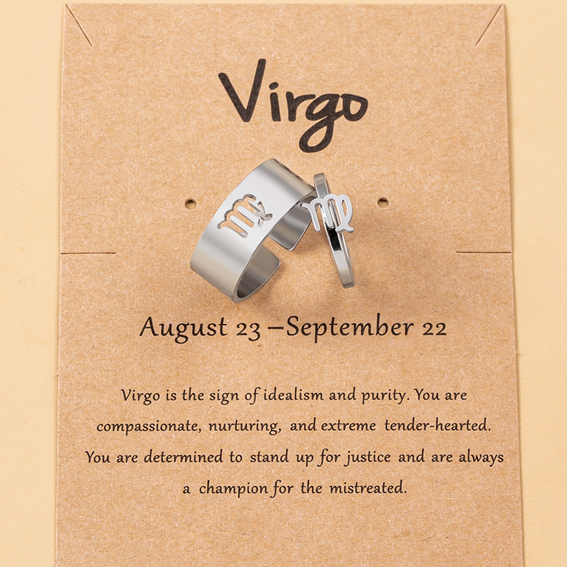 Simple Style Stainless Steel Constellation Ring Daily Electroplating Unset As Shown in the Picture