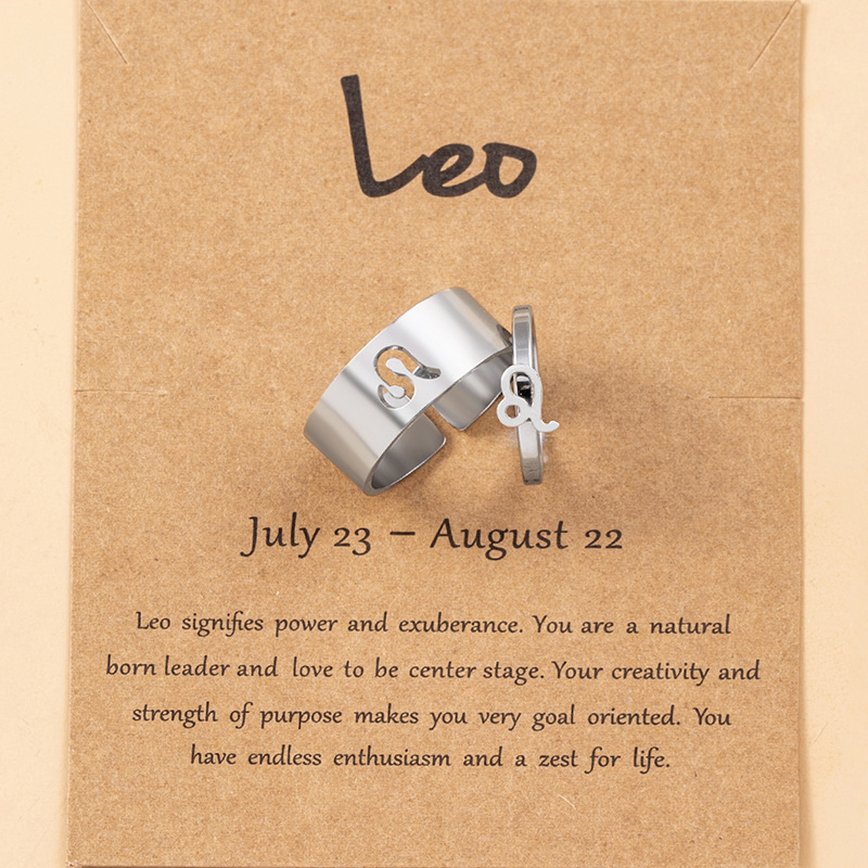 Simple Style Stainless Steel Constellation Ring Daily Electroplating Unset As Shown in the Picture