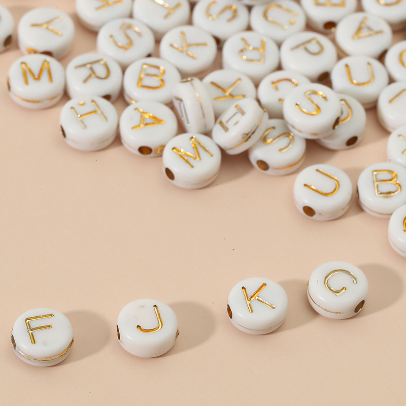 Simple Style Letter Resin Beaded No Inlaid Jewelry Accessories