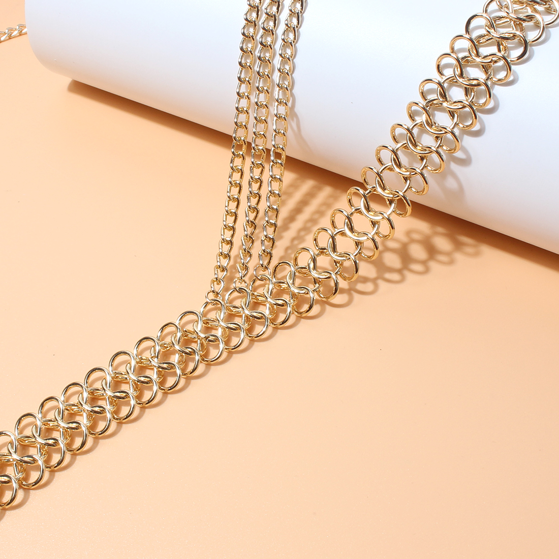 Sexy Geometric Alloy Plating Artificial Pearls Waist Chain