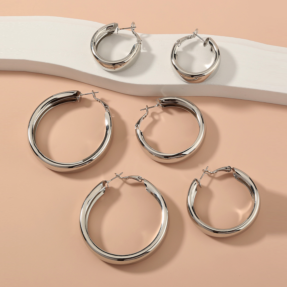 Fashion Geometric Alloy Plating Earrings 1 Set