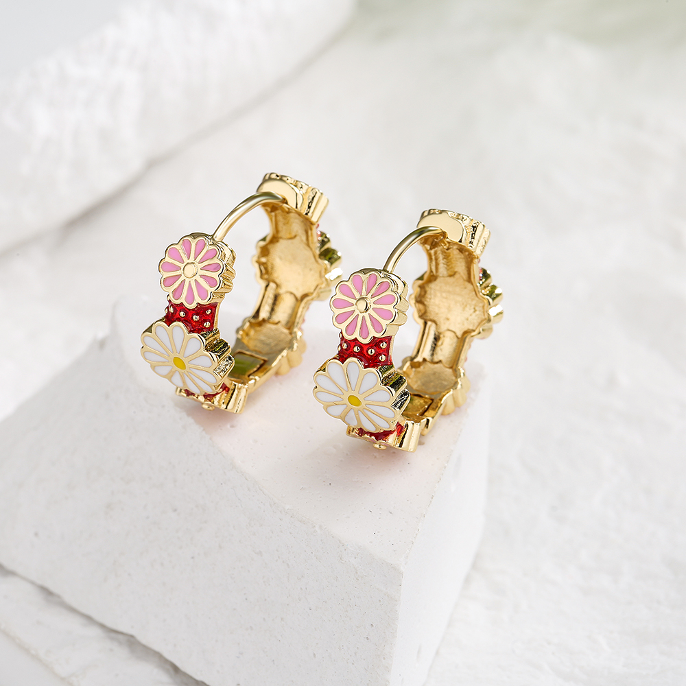 Womenu0027S Fashion Flower Copper Earrings Epoxy Copper Earrings