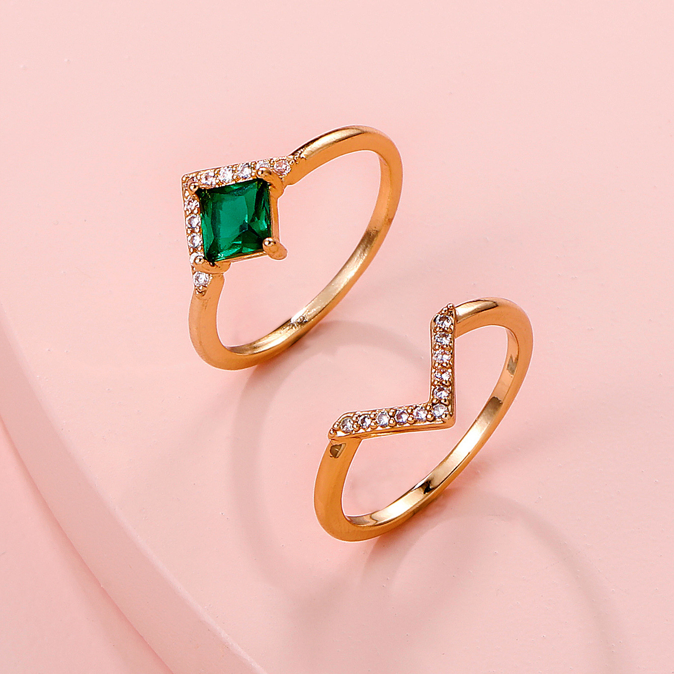 Womenu0027S Luxurious Heart Copper Zircon Ring Inlay