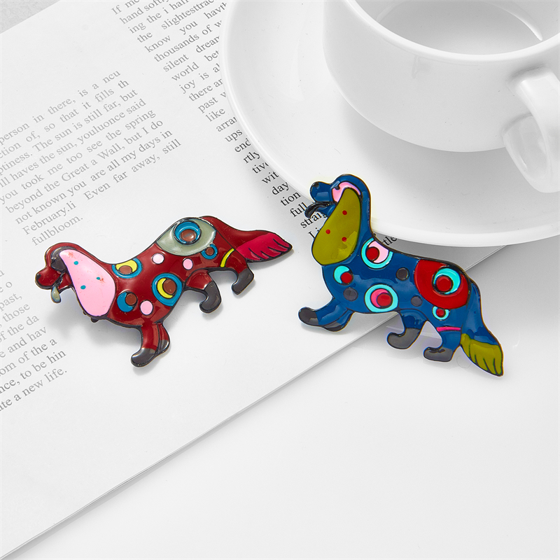 Womenu0027S Cute Funny Modern Style Dog Arylic Brooches Stoving Varnish Plating No Inlaid Brooches