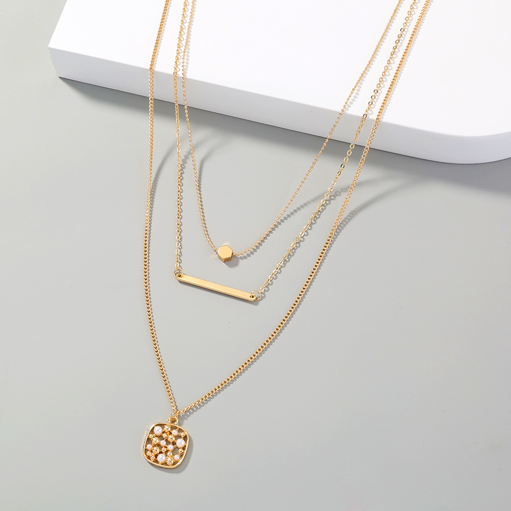 Womenu0027S Fashion Geometric Alloy Necklace Layered Plating No Inlaid Necklaces