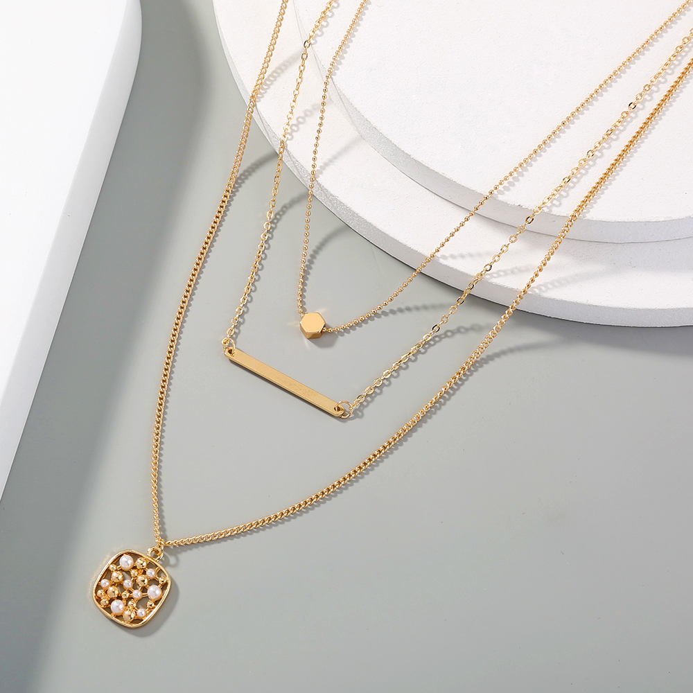 Womenu0027S Fashion Geometric Alloy Necklace Layered Plating No Inlaid Necklaces