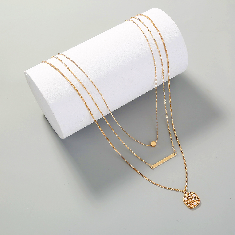 Womenu0027S Fashion Geometric Alloy Necklace Layered Plating No Inlaid Necklaces