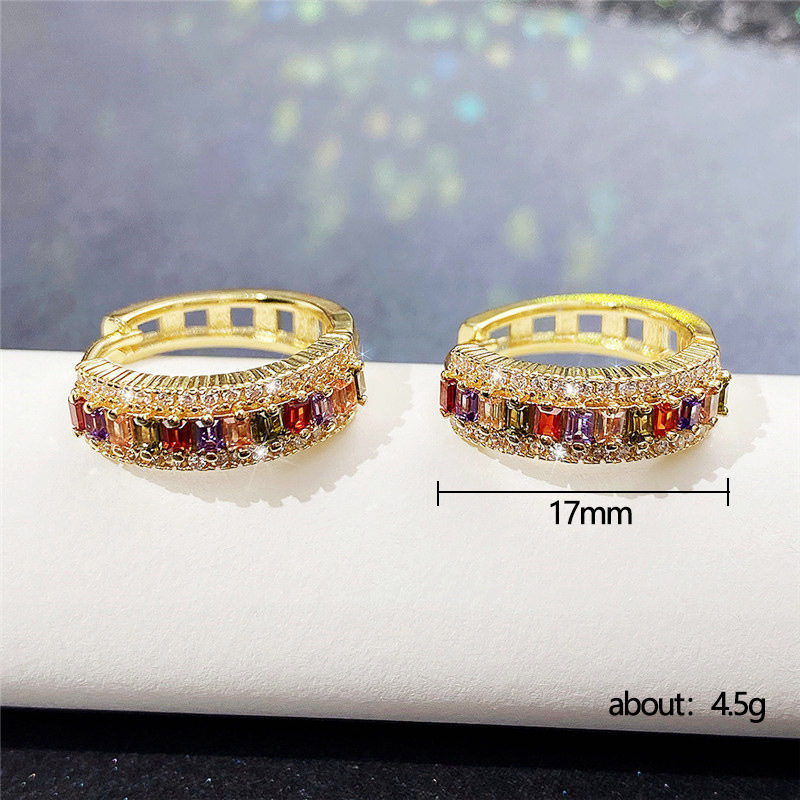 Fashion Geometric Copper Earrings Inlaid Zircon Zircon Copper Earrings