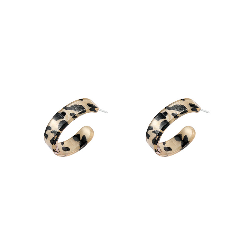 Retro Leopard Plastic Resin Earrings
