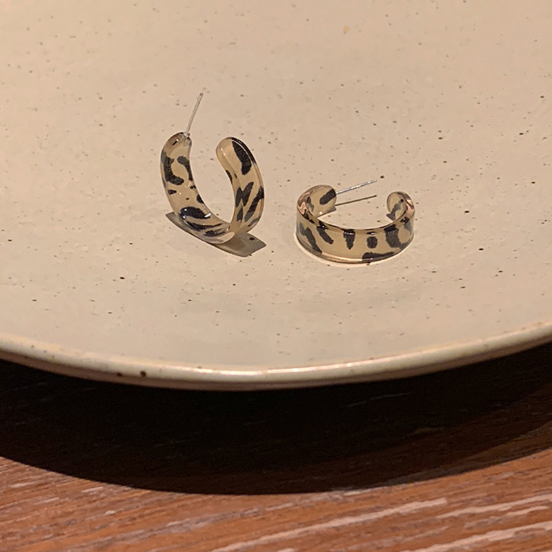 Retro Leopard Plastic Resin Earrings