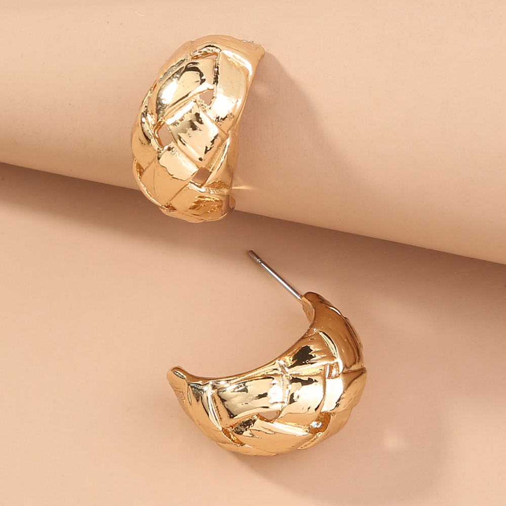 Simple Style C Shape Alloy Plating No Inlaid Hoop Earrings
