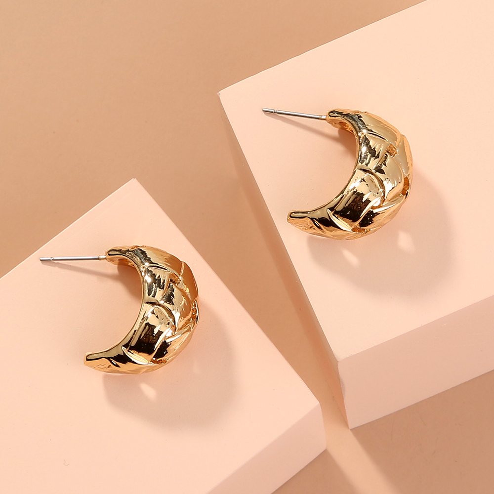 Simple Style C Shape Alloy Plating No Inlaid Hoop Earrings