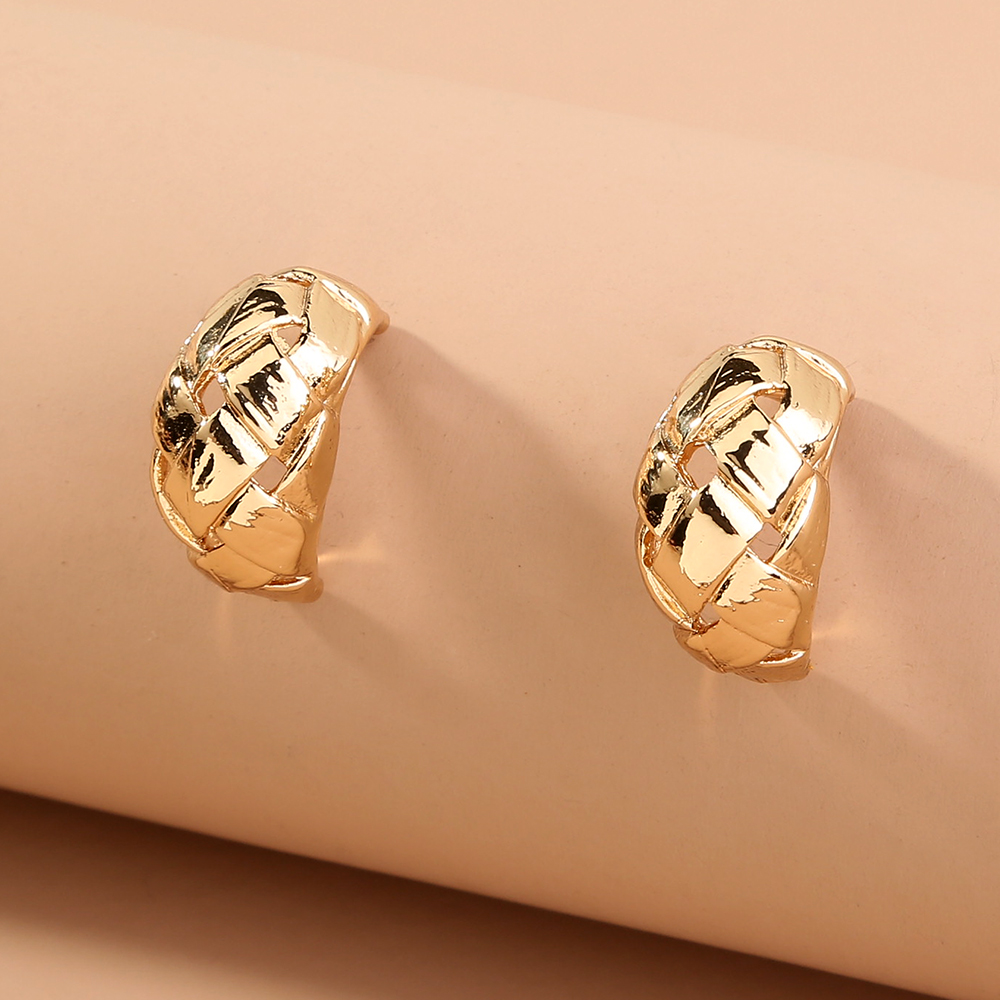 Simple Style C Shape Alloy Plating No Inlaid Hoop Earrings