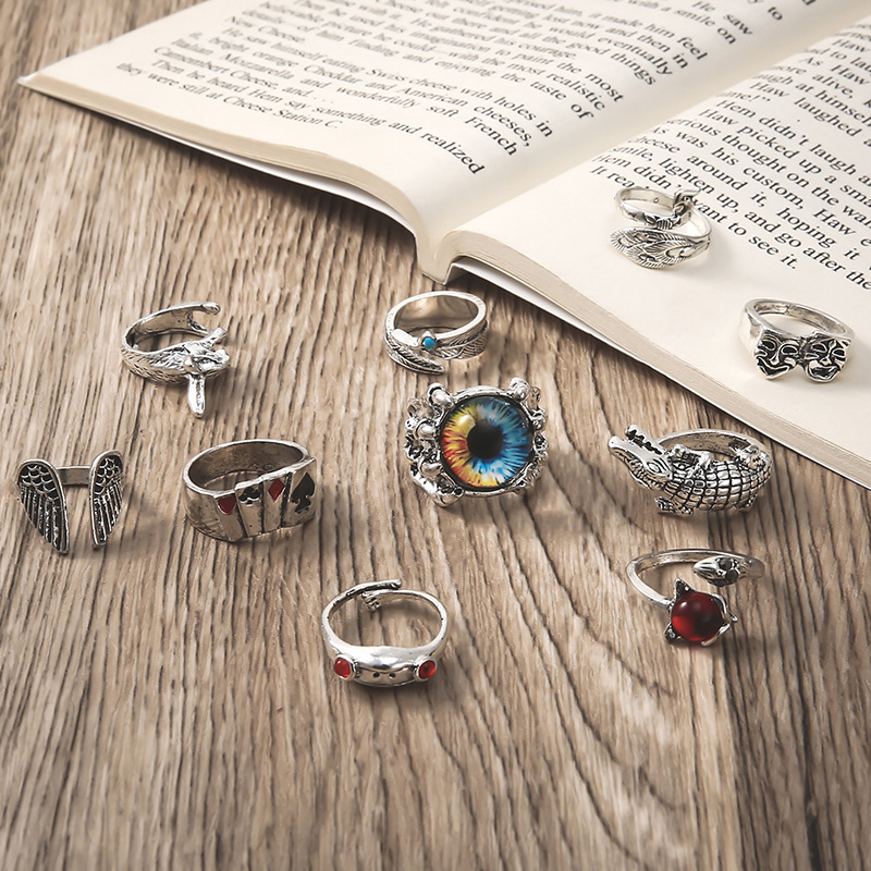 Retro Snake Frog Skull Alloy Plating Rings