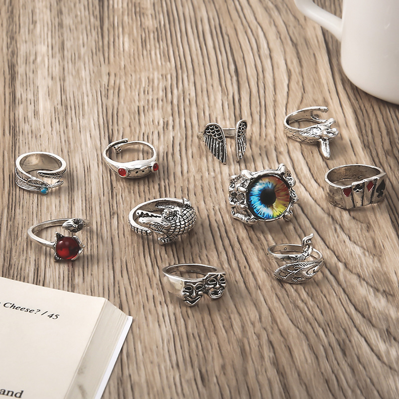 Retro Snake Frog Skull Alloy Plating Rings