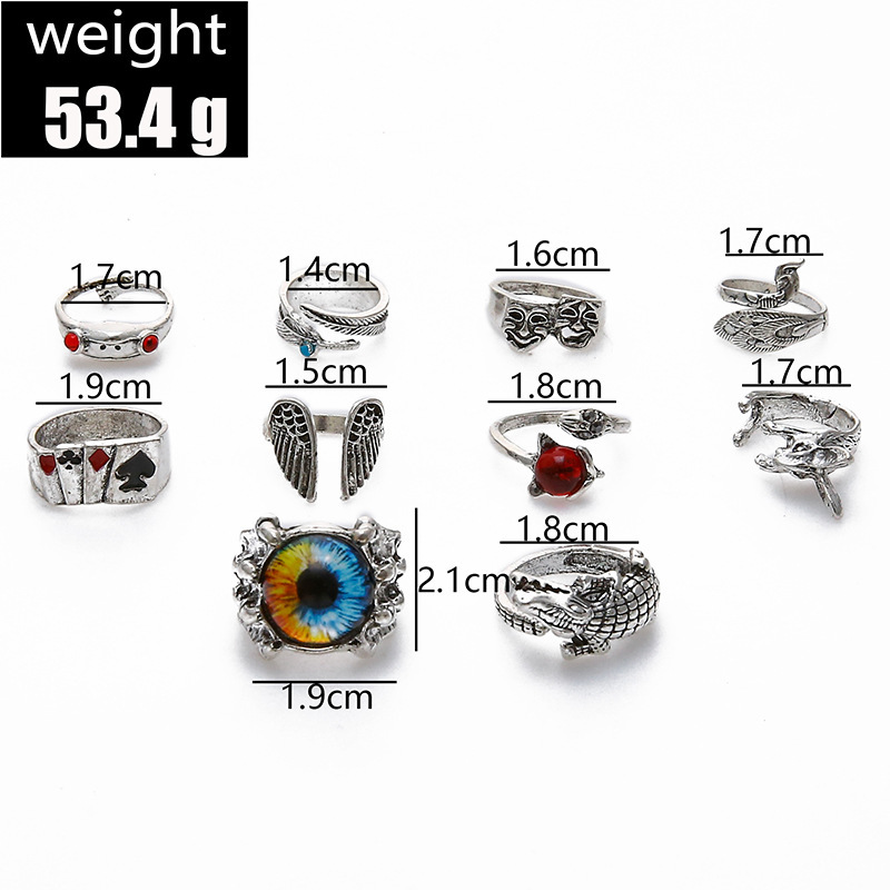 Retro Snake Frog Skull Alloy Plating Rings