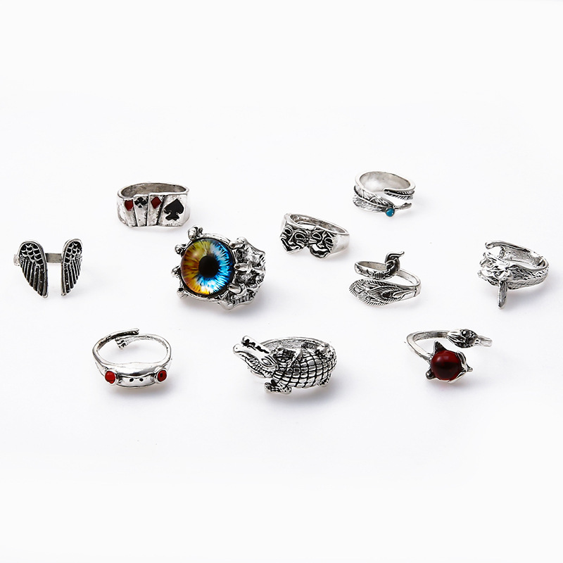 Retro Snake Frog Skull Alloy Plating Rings