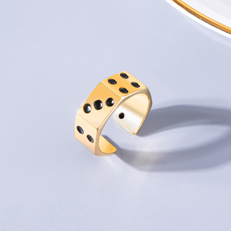 Menu0027S Retro Dice Alloy Rings Plating Rings