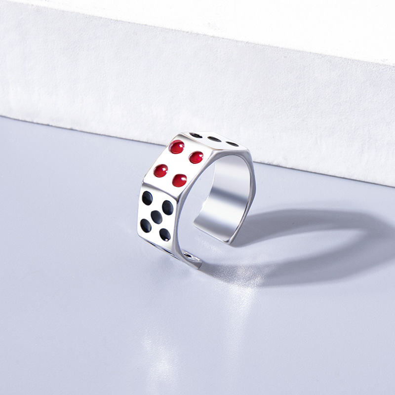 Menu0027S Retro Dice Alloy Rings Plating Rings