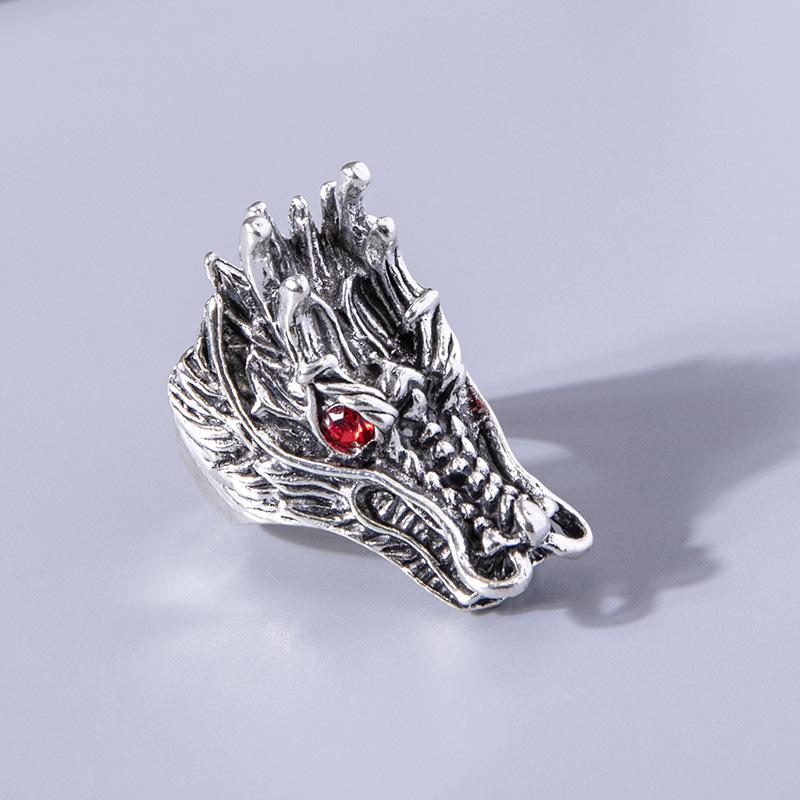 Menu0027S Fashion Dragon Alloy Rings Plating Artificial Rhinestones Rings