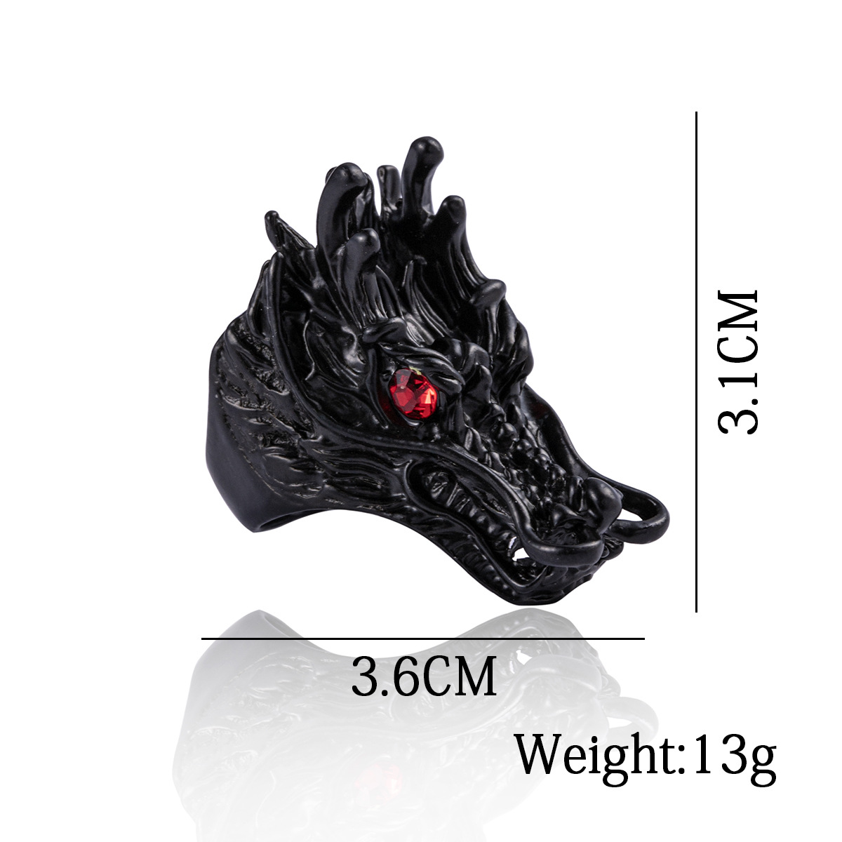 Menu0027S Fashion Dragon Alloy Rings Plating Artificial Rhinestones Rings