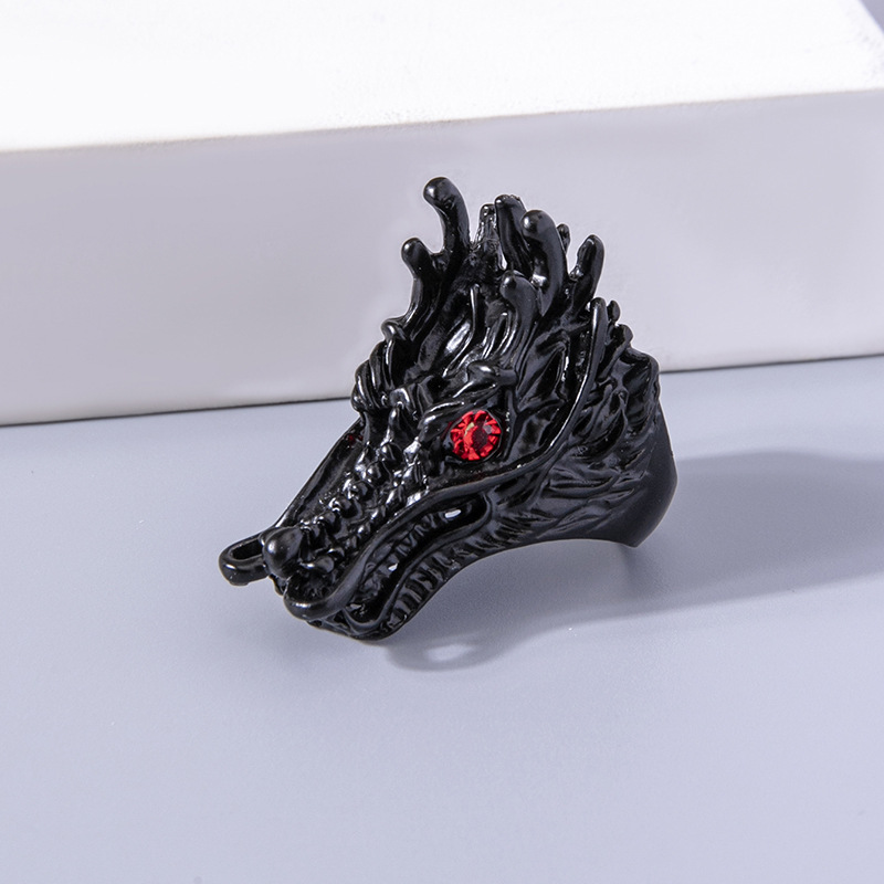 Menu0027S Fashion Dragon Alloy Rings Plating Artificial Rhinestones Rings