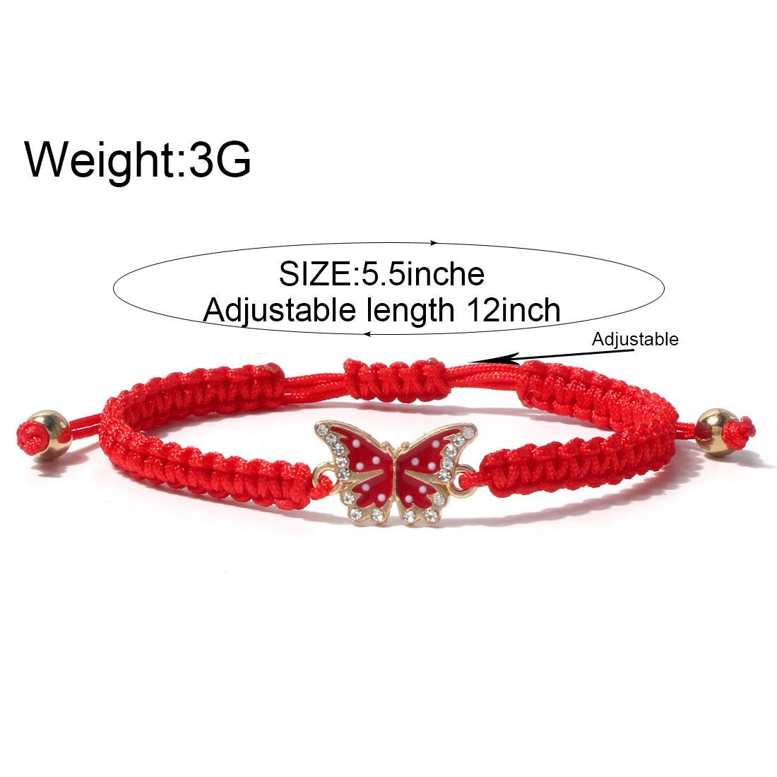 Fashion Butterfly Alloy Drawstring Inlay Zircon Bracelets