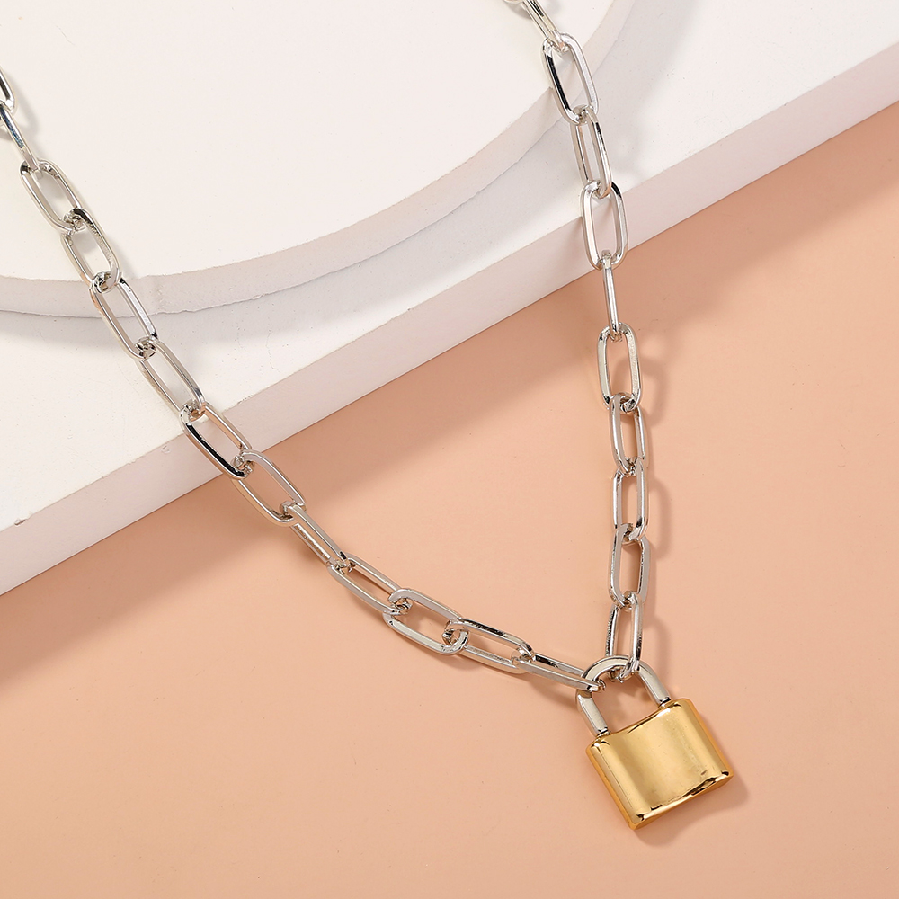 Retro Lock Alloy Plating No Inlaid Necklace 1 Piece