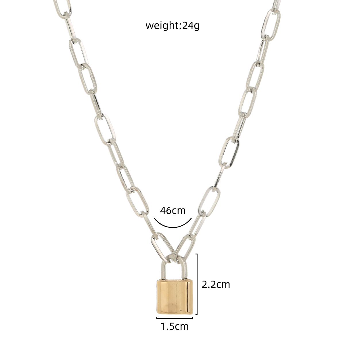 Retro Lock Alloy Plating No Inlaid Necklace 1 Piece