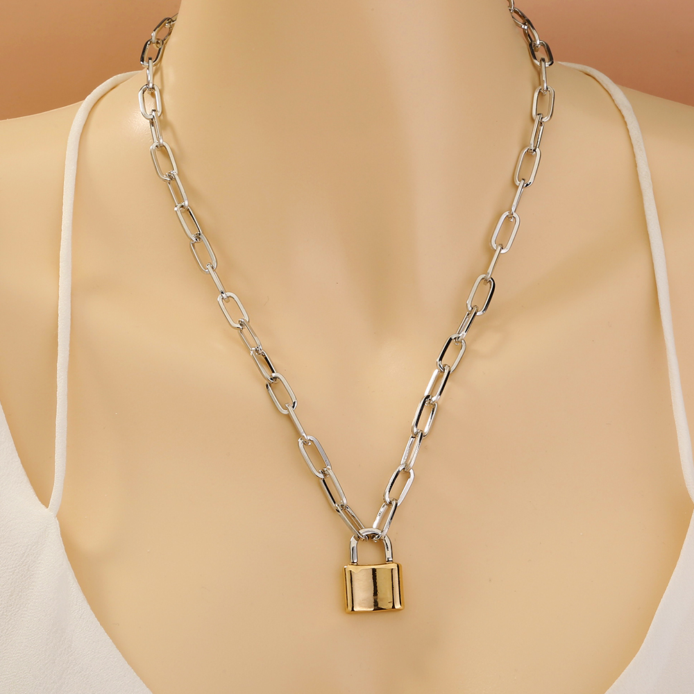 Retro Lock Alloy Plating No Inlaid Necklace 1 Piece