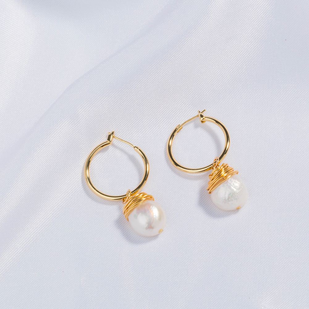 Fashion Circle Alloy Plating Pearl Earrings 1 Piece