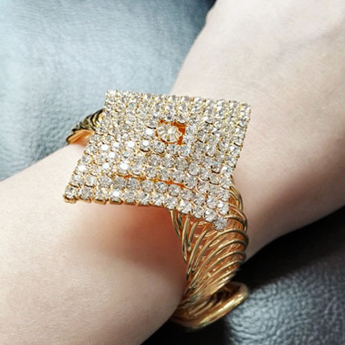 Fashion Diamond Alloy Plating Diamond Artificial Diamond Bangle 1 Piece