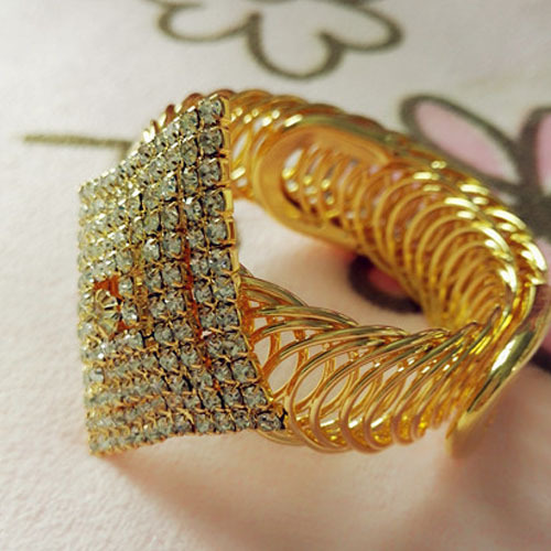 Fashion Diamond Alloy Plating Diamond Artificial Diamond Bangle 1 Piece