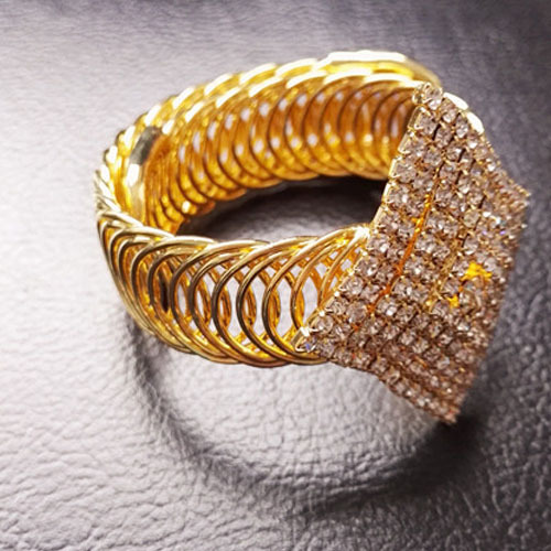 Fashion Diamond Alloy Plating Diamond Artificial Diamond Bangle 1 Piece