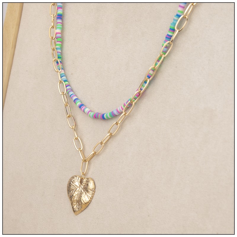 Womenu0027S Oversized Heart Alloy Necklace Beads Necklaces