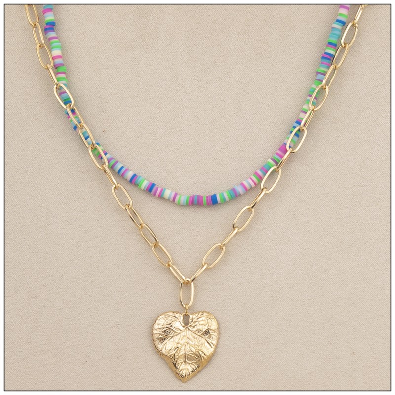 Womenu0027S Oversized Heart Alloy Necklace Beads Necklaces