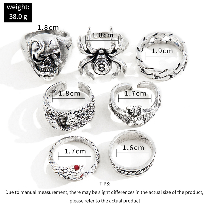 Punk Animal Skull Alloy No Inlaid Rings