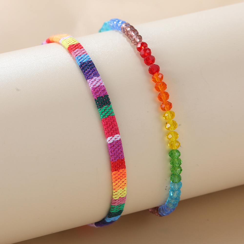 Retro Bohemian Simple Style Rainbow Beaded Bracelets